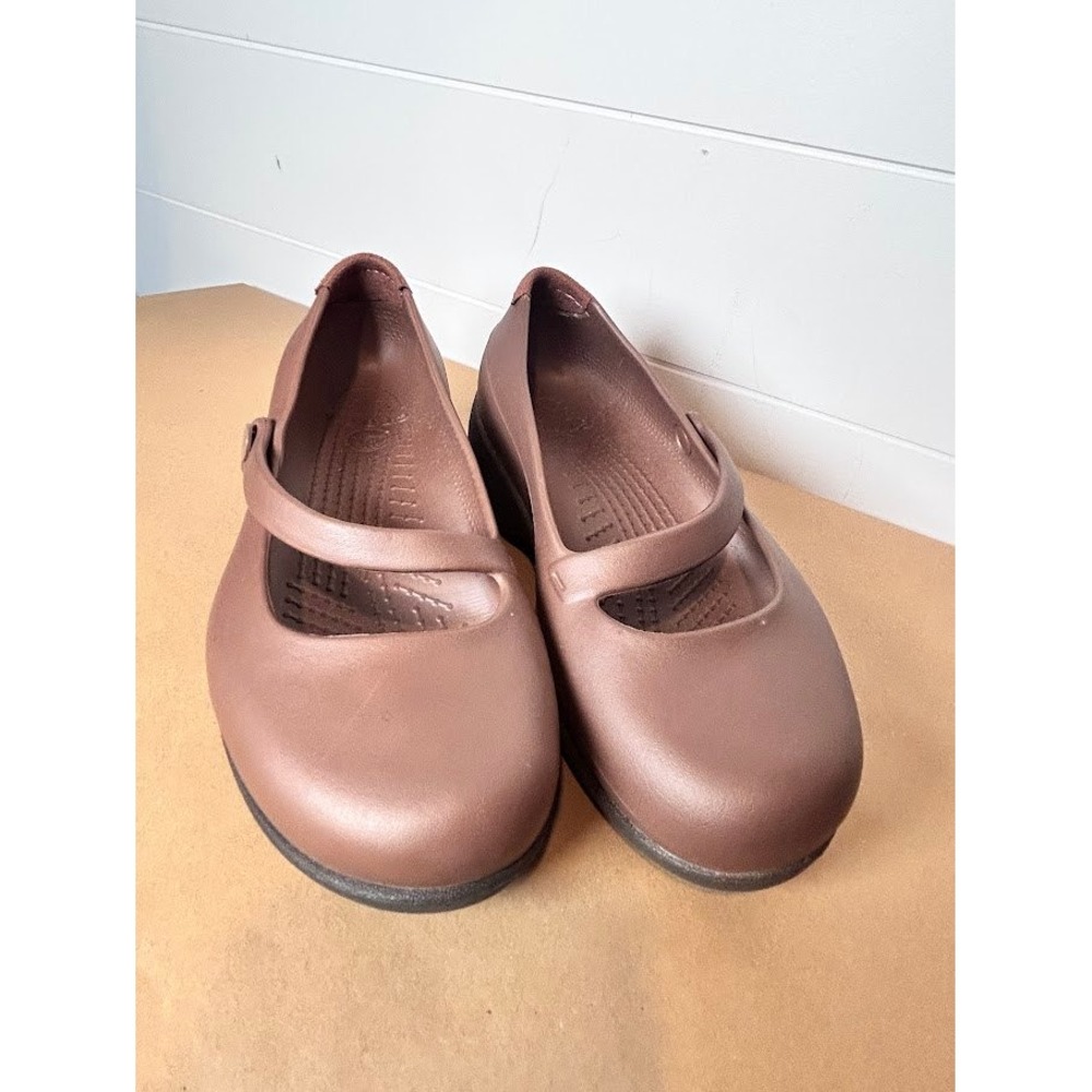Crocs Rx Silver Cloud‎ Mary Jane Clogs Brown Women Size 5 Croslite Comfort Shoes